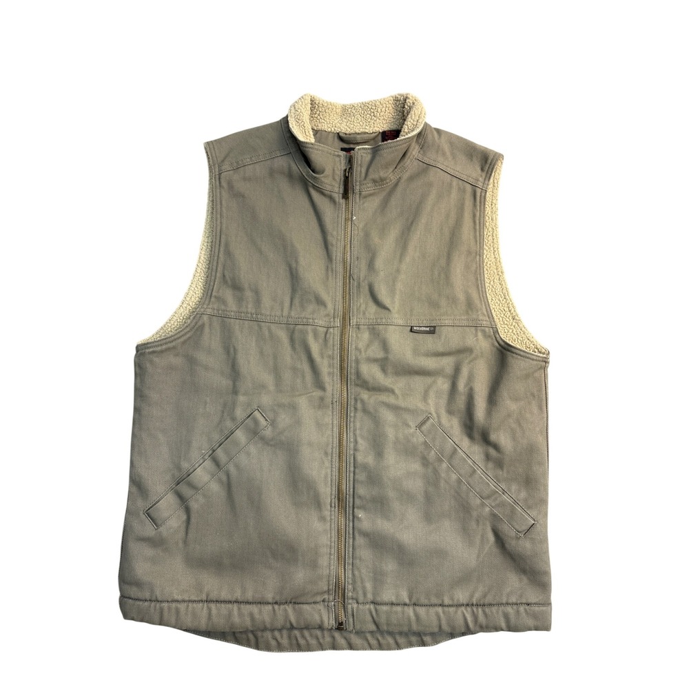 Wolverine Mens Canvas Sherpa Lined Workwear Vest Khaki Tan Size Medium